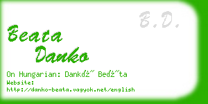 beata danko business card